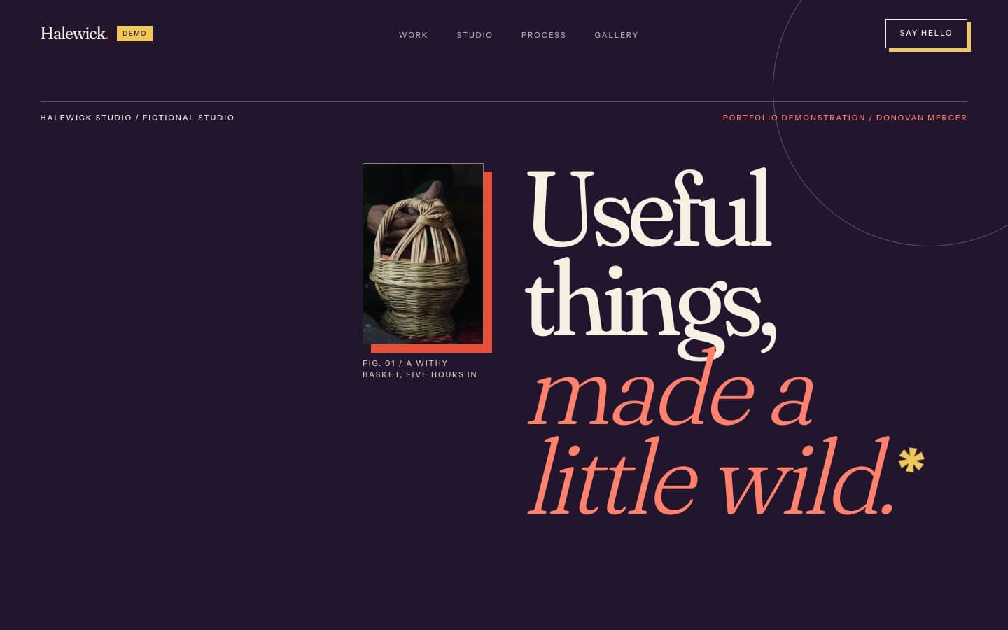 The Halewick Studio website on a desktop screen